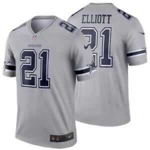 Men's Dallas Cowboys Ezekiel Elliot Nike Gray Inverted Legend Jersey